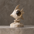 Ivory Big-Eye Fish Sculptural Home Accent